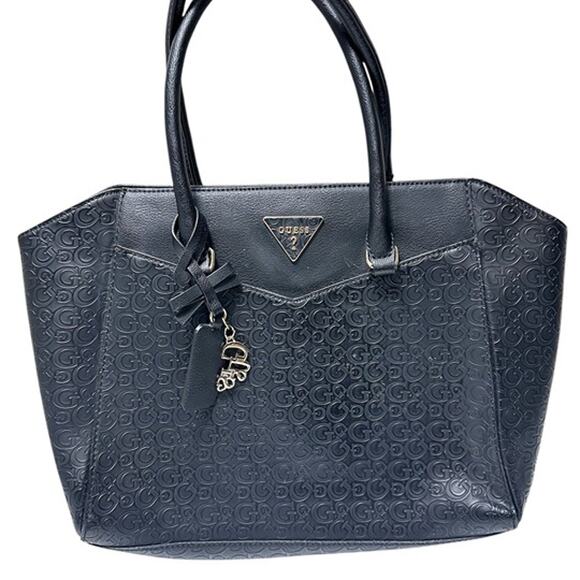 GUESS Factory Desire Logo-Embossed Carryall Black Bag - Picture 1 of 6